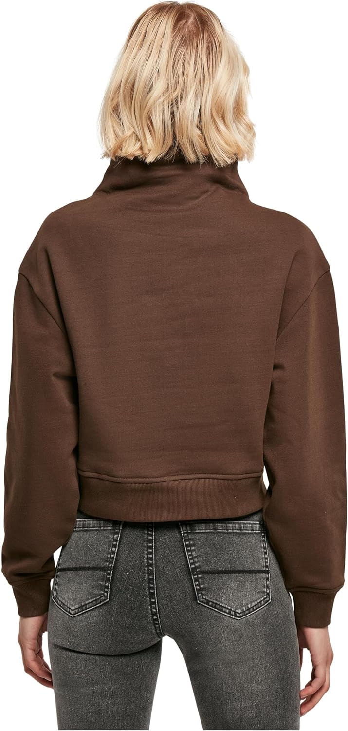 Urban Classics Damen Ladies Organic Short High Neck Crew 3XL Brown, 3XL Brown