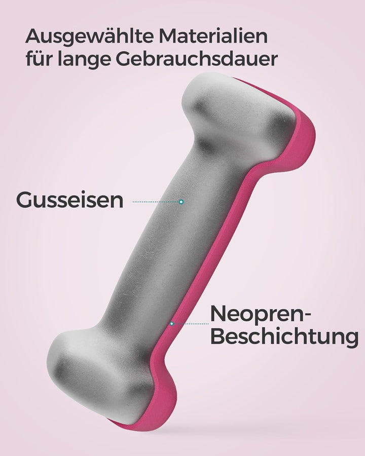 SONGMICS Hanteln, 2er Set,Hantelset, Kurzhanteln, Hexagon, Neopren-Beschichtung, Krafttraining, Work