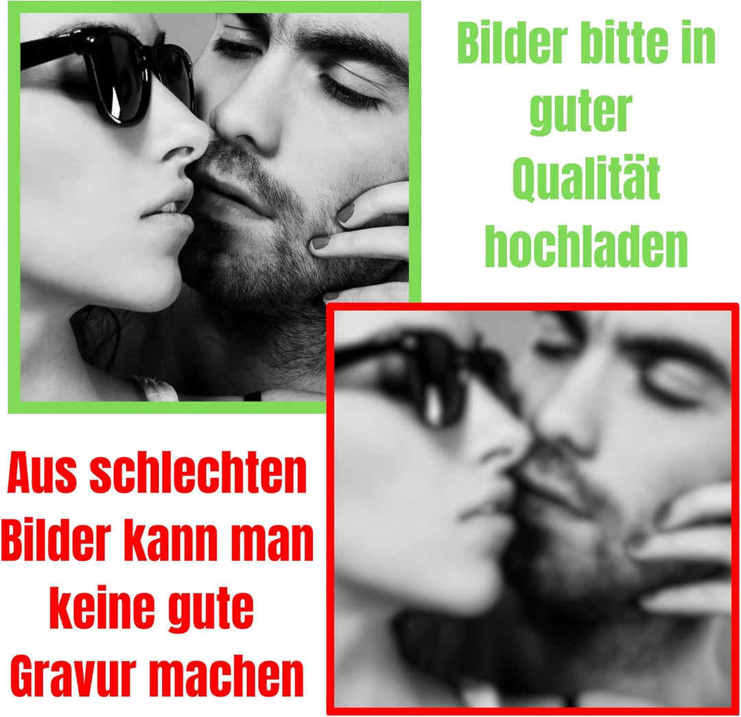 SMARTHAAS Personalisierte Schieferplatte mit Foto - Schiefertafel - Individueller Lasergravur mit Wu