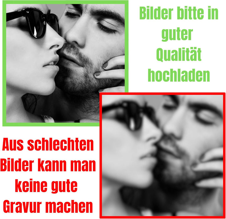 SMARTHAAS Personalisierte Schieferplatte mit Foto - Schiefertafel - Individueller Lasergravur mit Wu