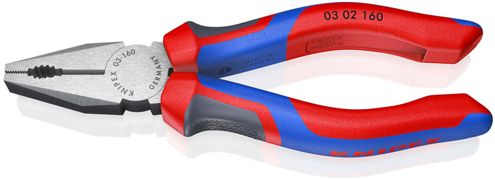 Knipex Kombizange schwarz atramentiert, mit Mehrkomponenten-Hüllen 160 mm 03 02 160 160 mm atramenti