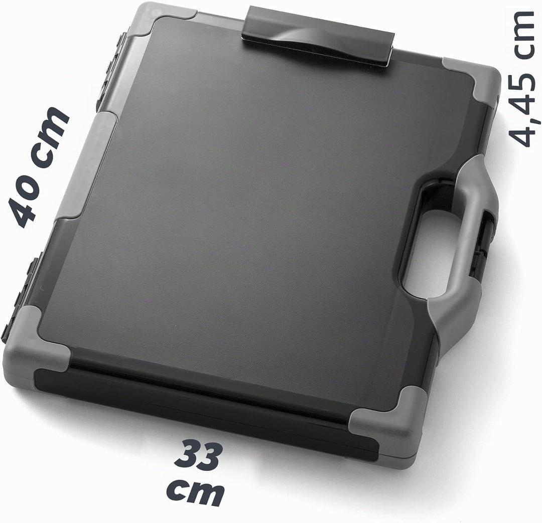Officemate OIC 83324 Aufbewahrungsbox für Klemmbretter, Buchstaben-/Rechtsgrösse, Schwarz und Grau (