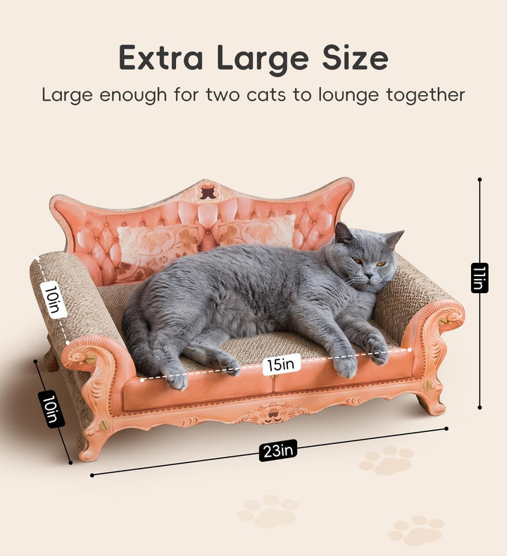 Kratzsofa für Katzen, Dickes Kratzpappe-Bett(23,62 × 10,24 × 5,51 Zoll) | Langlebige Kratzmatten für