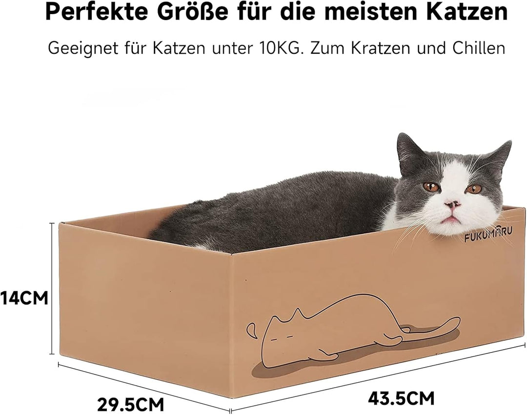 FUKUMARU Kratzbrett Katze, 5er-Set, Katzenkratzbox mit hochwertiger Karton, Doppelseitige Kratzpappe