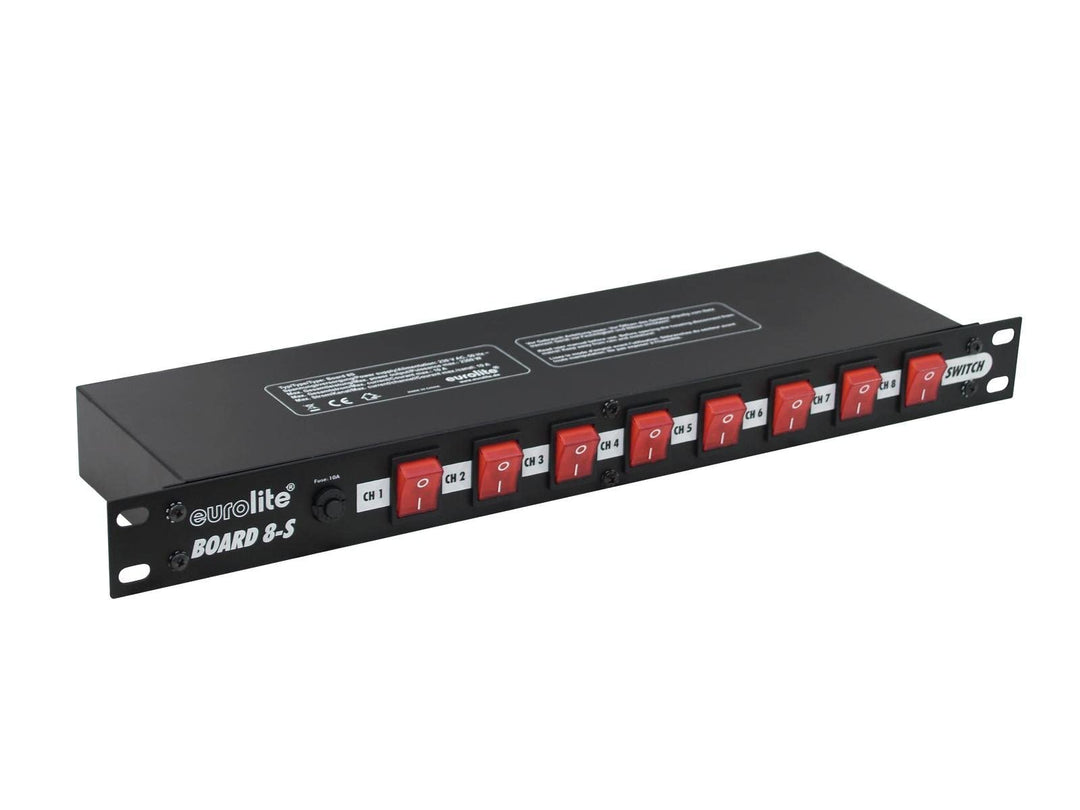 EUROLITE Board 8-S 8x Kaltgerätebuchse | Schaltpanel mit 8 Schaltern zum getrennten Schalten von 8 K