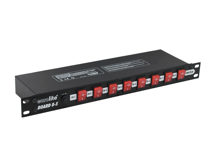 EUROLITE Board 8-S 8x Kaltgerätebuchse | Schaltpanel mit 8 Schaltern zum getrennten Schalten von 8 K