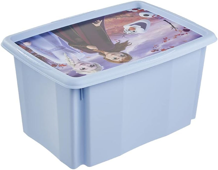 keeeper Frozen Aufbewahrungsbox mit Deckel, Dreh- und stapelbar, Für Kinder, 45 l, Paulina, Hellblau