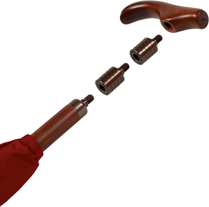 iX-brella Stützschirm höhenverstellbar mit Holzgriff - dunkelrot, Dunkelrot