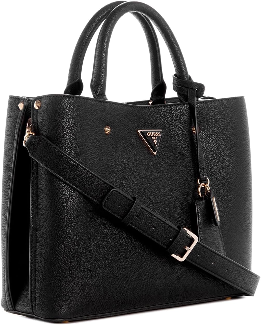 GUESS Damen Meridian Girlfriend Satchel Ranzen, Griffe Oben, Schwarz Einheitsgrösse, Einheitsgrösse