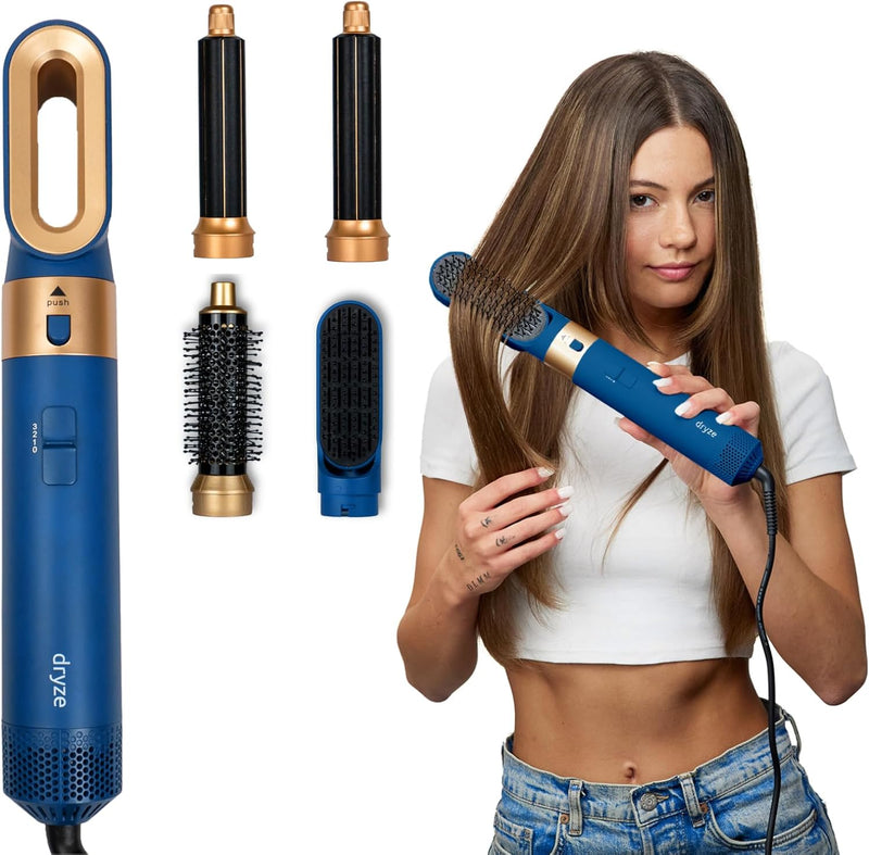 Dryze airstyler 5 in 1, lockenstab, haartrockner, warmluftbürste, föhnbürste, föhn… (Vinca Blue), Vi