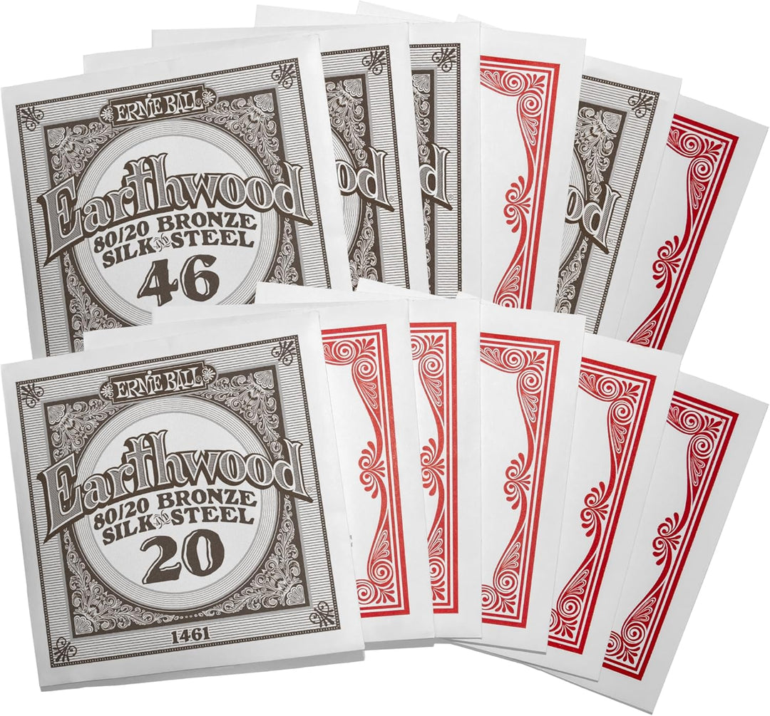 Ernie Ball Earthwood Silk & Steel Soft Akustik-Gitarrensaiten, 12-Saiter, 80/20-Bronze, Stärke 9–46