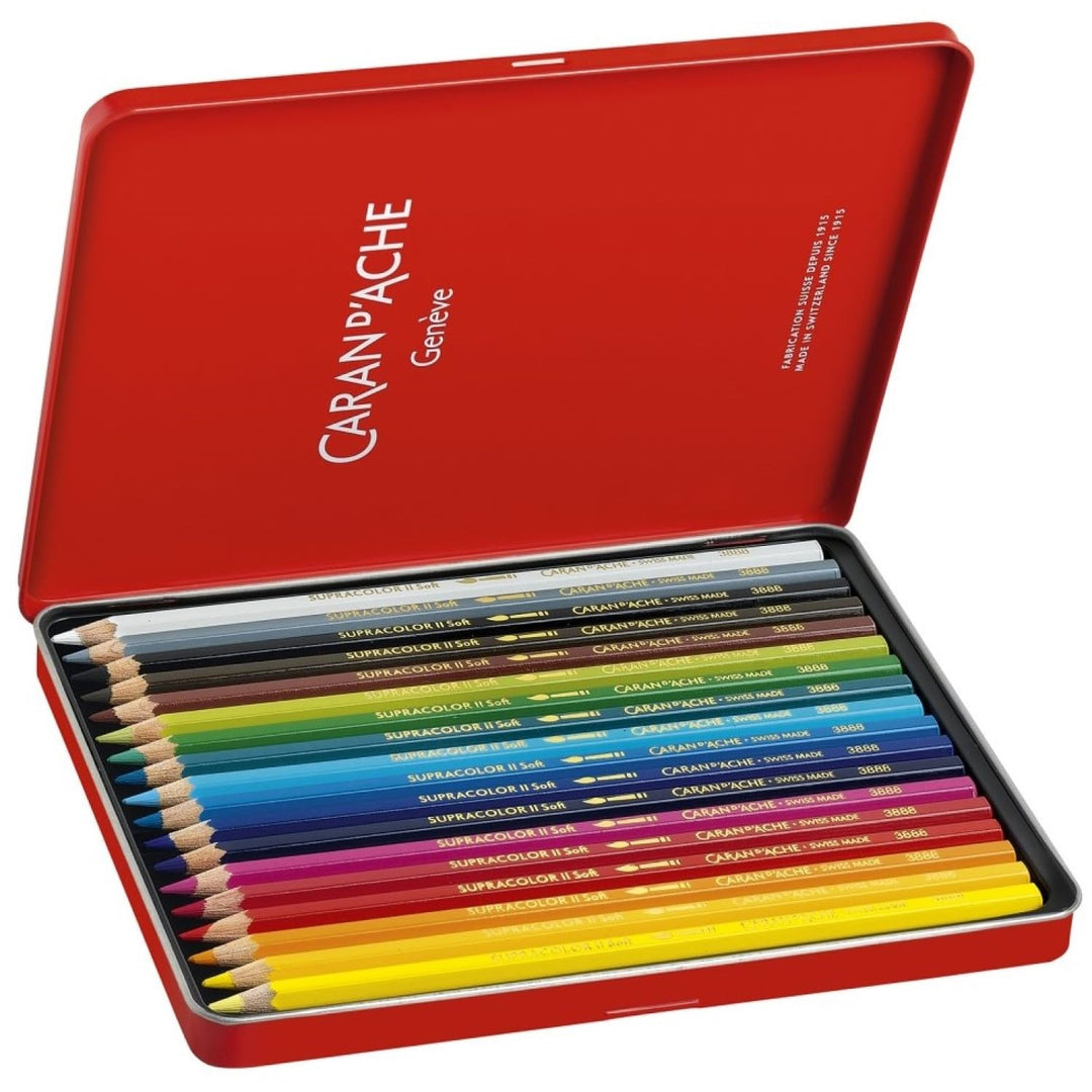 Caran D'Ache Supracolor Soft Pencils - Assorted Colours (Tin of 18) 1 stück (18er Pack), 1 stück (18