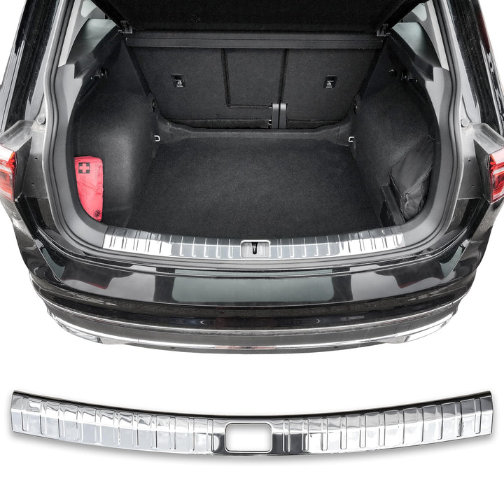 Ladekantenschutz Edelstahl CHROM kompatibel für VW Tiguan II | BJ ab 2016> | premium Qualität von RE