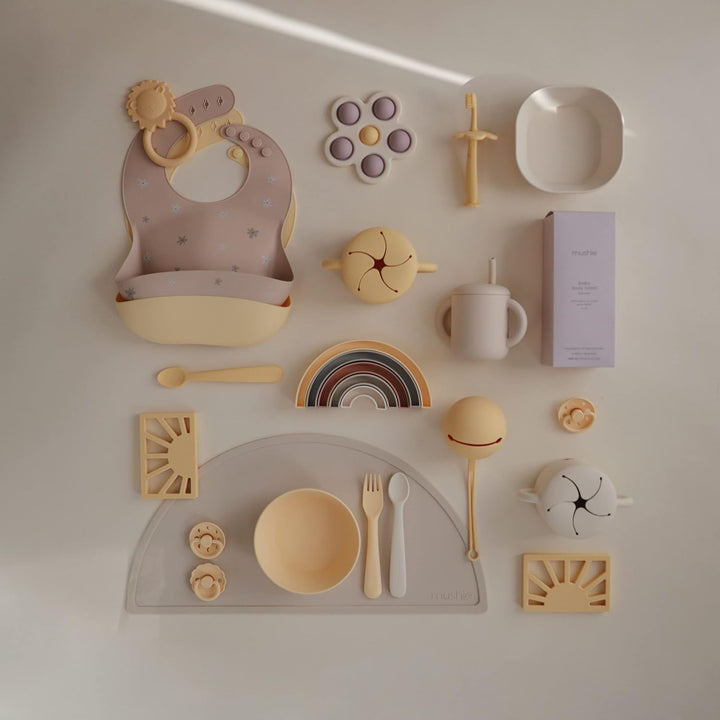 Mushie Beissring für Babys aus BPA-freiem Silikon | Fördert Sehsinn &amp; Motorik Baby | Zahn Zubehör |
