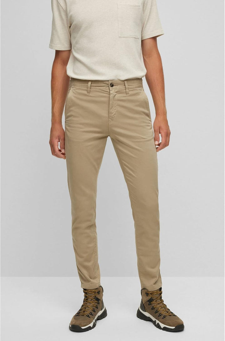 BOSS Herren Schino-Taber-1 D Tapered-Fit Chino aus überfärbtem Baumwoll-Satin mit Elasthan-Anteil 29