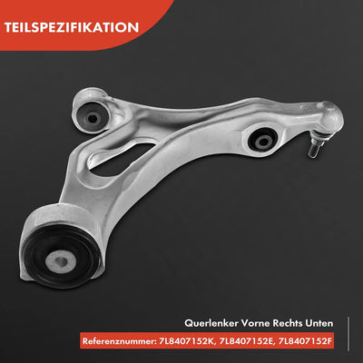 Frankberg 1x Radaufhängung Lenker Vorne Rechts Unten Kompatibel mit Q7 4LB 2010-2015 C.a.y.e.n.n.e 9