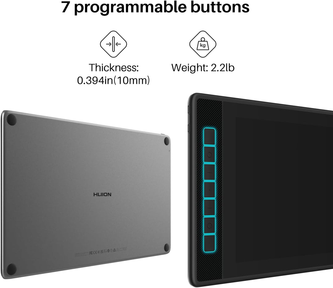 2022 HUION Kamvas Pro 13 2.5K QHD Grafiktablett mit Display QLED Volllaminierung 145% sRGB Batteriel