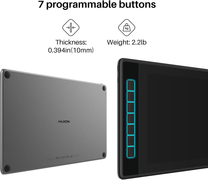 2022 HUION Kamvas Pro 13 2.5K QHD Grafiktablett mit Display QLED Volllaminierung 145% sRGB Batteriel