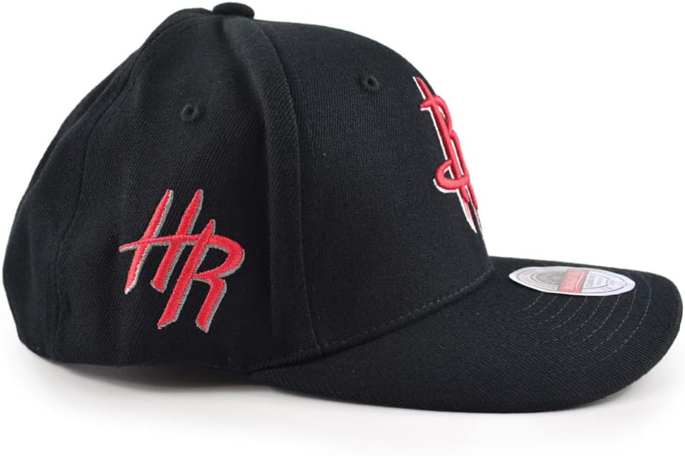 Mitchell & Ness Classic Red Eazy Curved Snapback Cap NBA Houston Rockets Black
