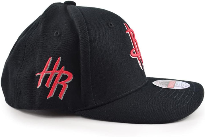 Mitchell & Ness Classic Red Eazy Curved Snapback Cap NBA Houston Rockets Black