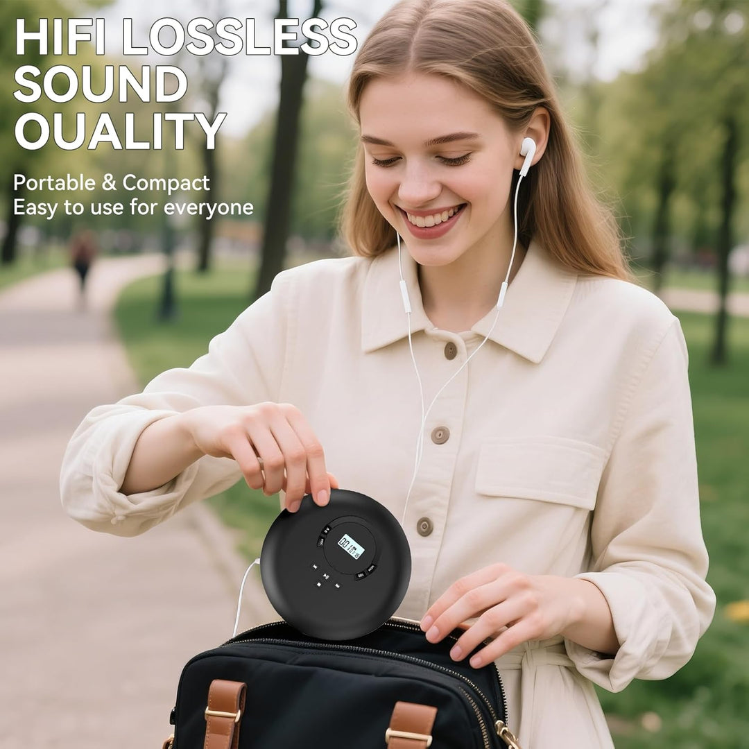 Gueray Tragbarer CD Player Tragbar CD Players Kinder CD-Player HiFi Discman mit Kopfhörer LCD-Displa
