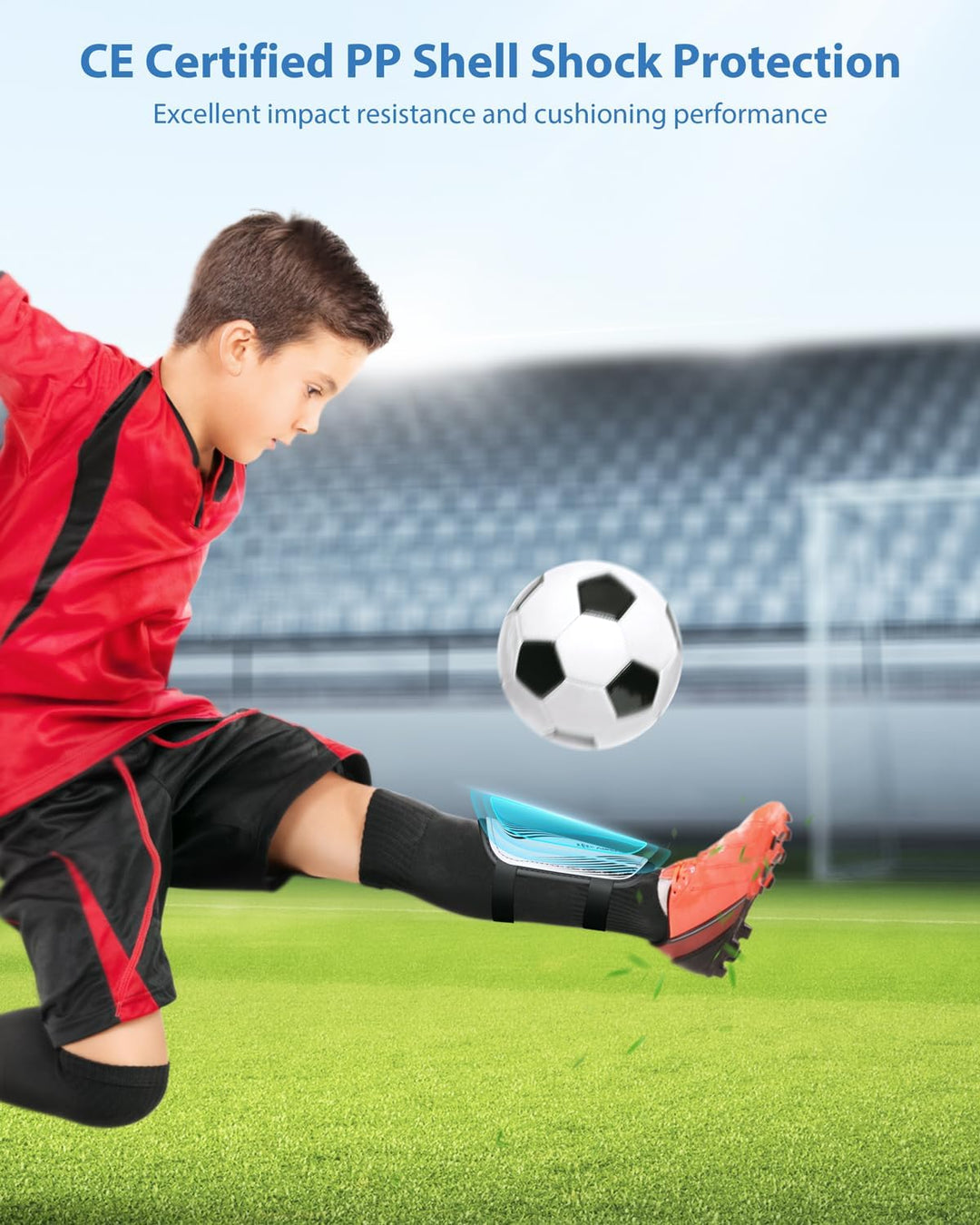 Schienbeinschoner Kinder Fussball Zertifiziert Airsfish Leichte,Langlebige,rutschfeste Schienbeinsch