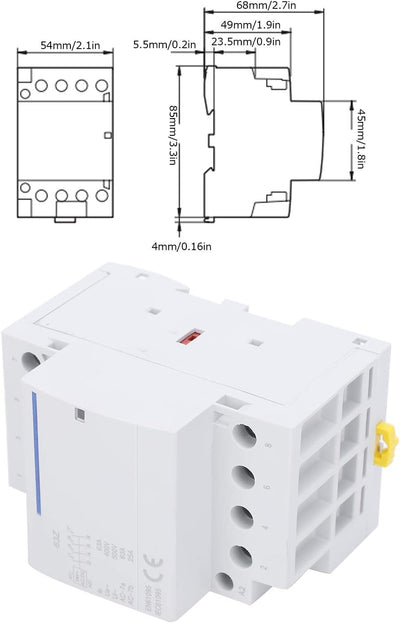 Walfront BCH8‑63 AC/DC-Schützspannung 4NO 63A 400V AC/DC-Haushaltsspannungsschütz Elektronischer mod