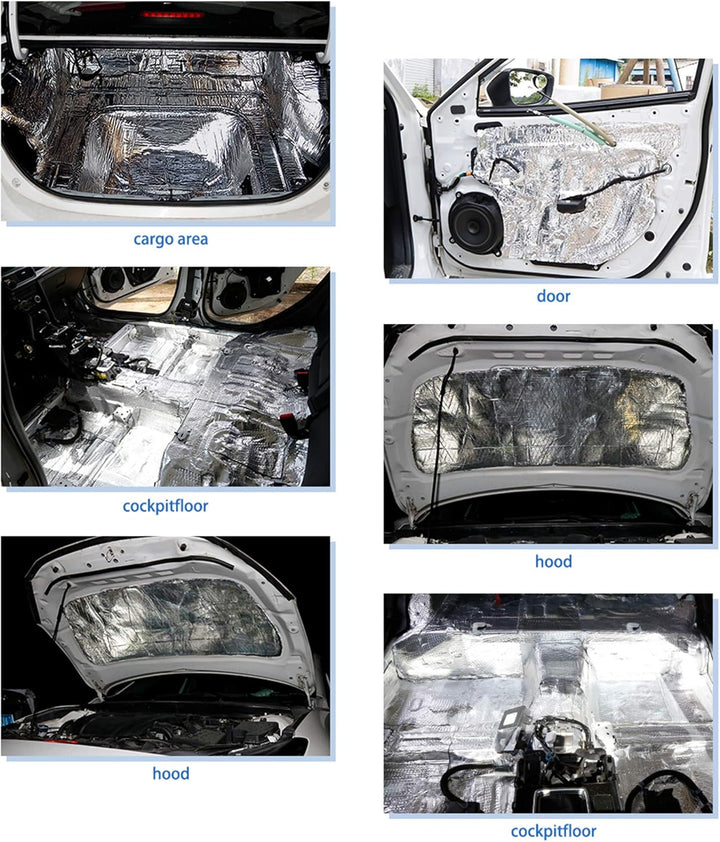 sourcing map 10mm Dämmmatte Auto Schallschutzmatte Isolierung Matte Schallschutz für Kfz 0.6㎡ 60cm*1