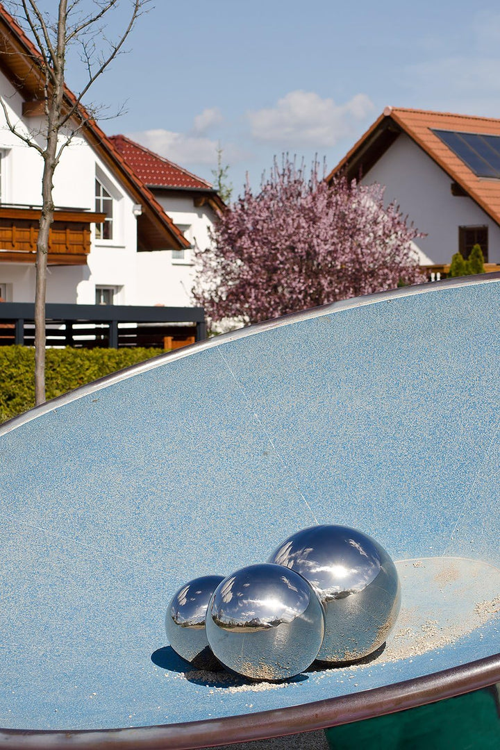 Köhko 3er Gartenkugeln poliert aus hochwertigem Edelstahl 30, 40 und 60 cm Dekokugeln-Set Ø 30-40-60