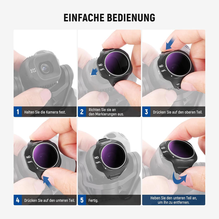NEEWER ND/PL Filter Set Kompatibel mit DJI Mini 5 Pro Drone Kamera (ND8/PL+ND16/PL+ND32/PL+ND64/PL),