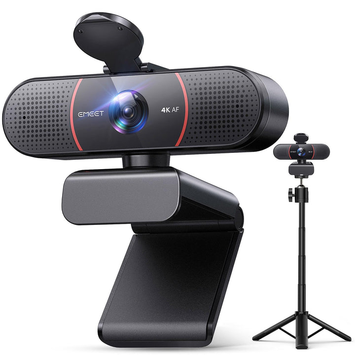 EMEET C960 4K Kit Webcam, UHD Webcam mit Objektivabdeckung & Dual Mikrofon, TOF Autofokus, 66 ° Stre
