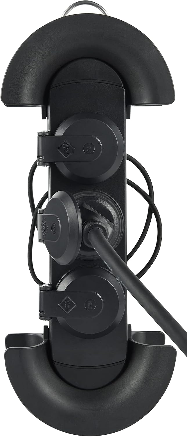 Electraline 62579 Professionelle Steckdosenleiste für den Aussenbereich Kabeltrommel mit 10 Meter Ve