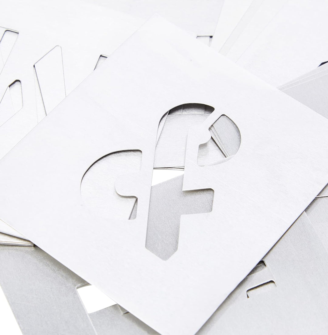Set Of Zinc Stencils - Letters 2.in Wallet