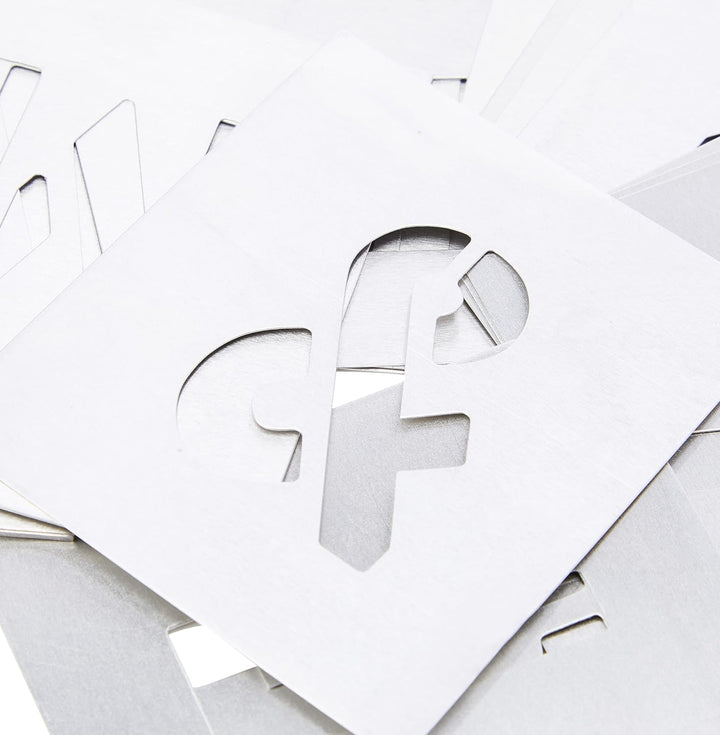 Set Of Zinc Stencils - Letters 2.in Wallet