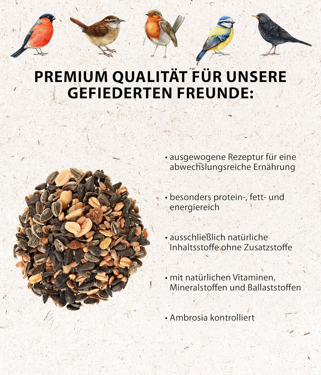 Dehner Natura Wildvogelfutter, Streufutter, 20 kg