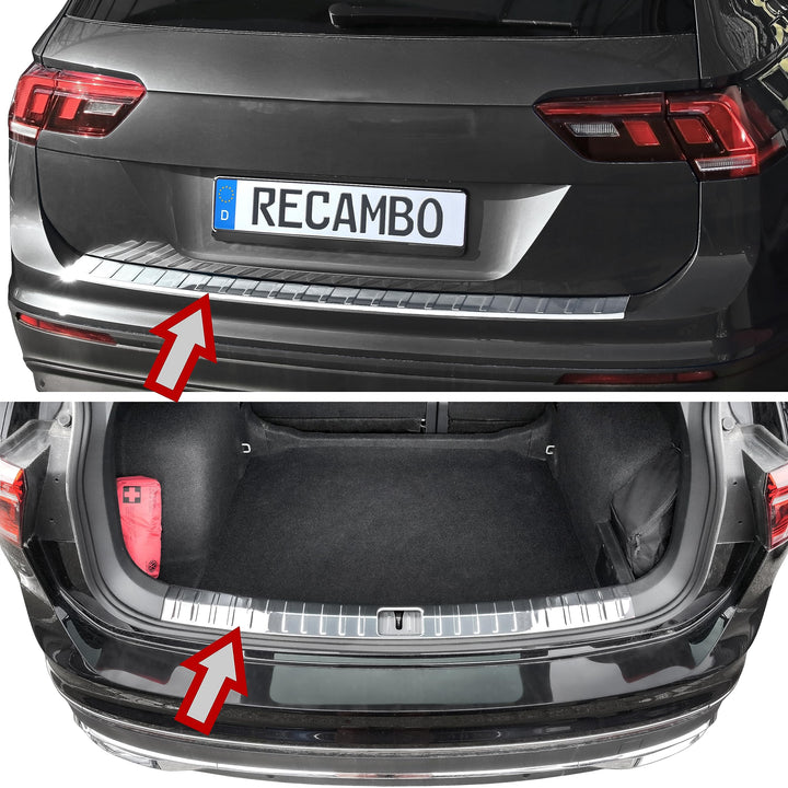 Ladekantenschutz Edelstahl CHROM innen und aussen kompatibel für VW Tiguan II | BJ ab 2016> | premiu