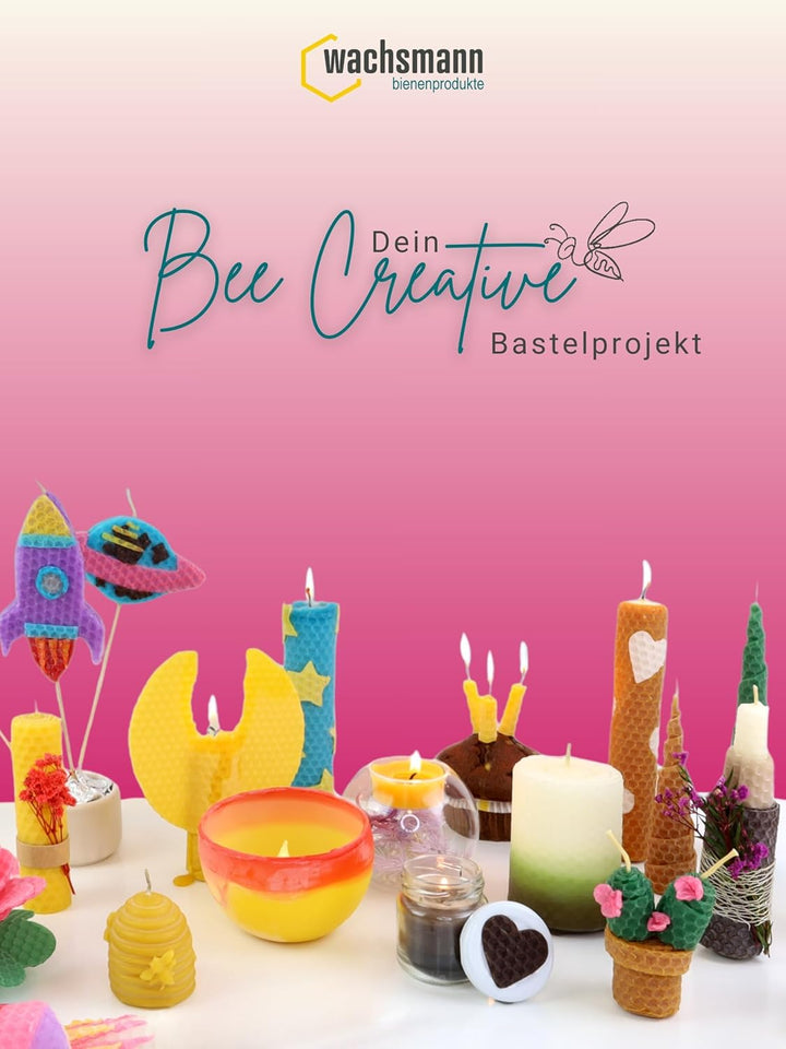 Wachsmann 20 Bienenwachsplatten aus Deutschland, pink, Wachsplatten 20 x 15 cm, Bienenwachs Kerzen s
