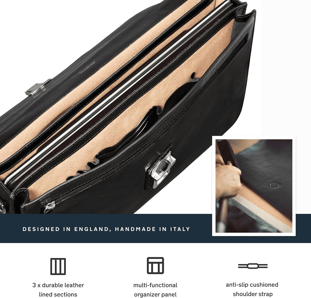 Maxwell Scott - Herren grosse Luxus Leder Aktentasche - Klassische Business Laptop Tasche für 16-17“