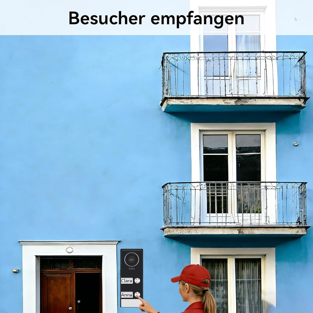 Video Türsprechanlage 2-Draht für 2 Familienhaus, 2X 7 Zoll Monitor &amp; App - Smarte Video Türklingel