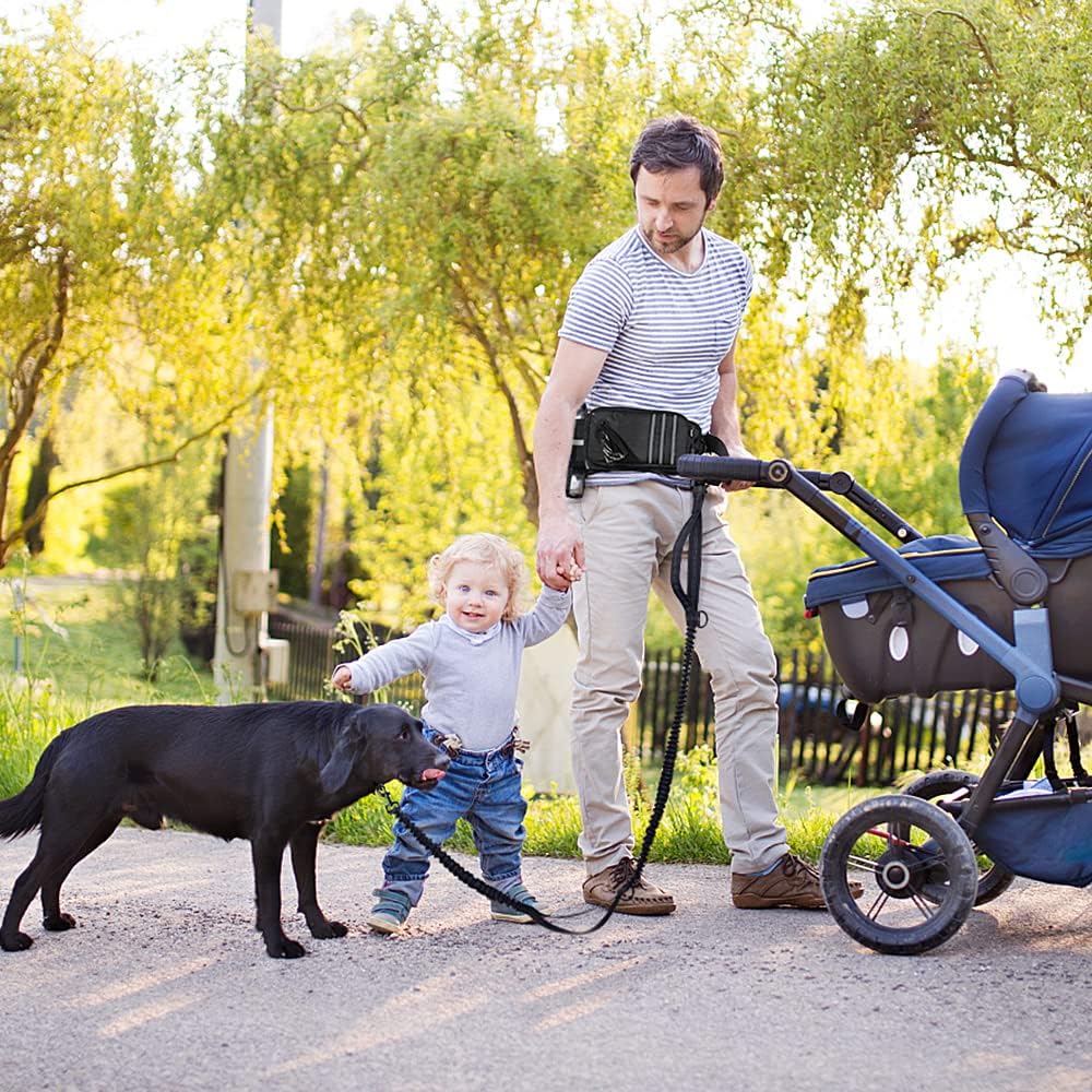 Joggingleine für Hunde,Heelay Gürteltasche zum Laufen Joggen Wandern und Normale Hundeleine für Gros
