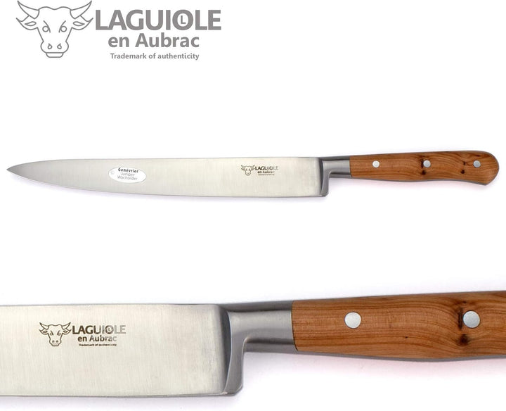 Laguiole en Aubrac - Messerblock aus Eiche - magnetisch - Kochmesser Set 5-teilig - Griff Wacholder