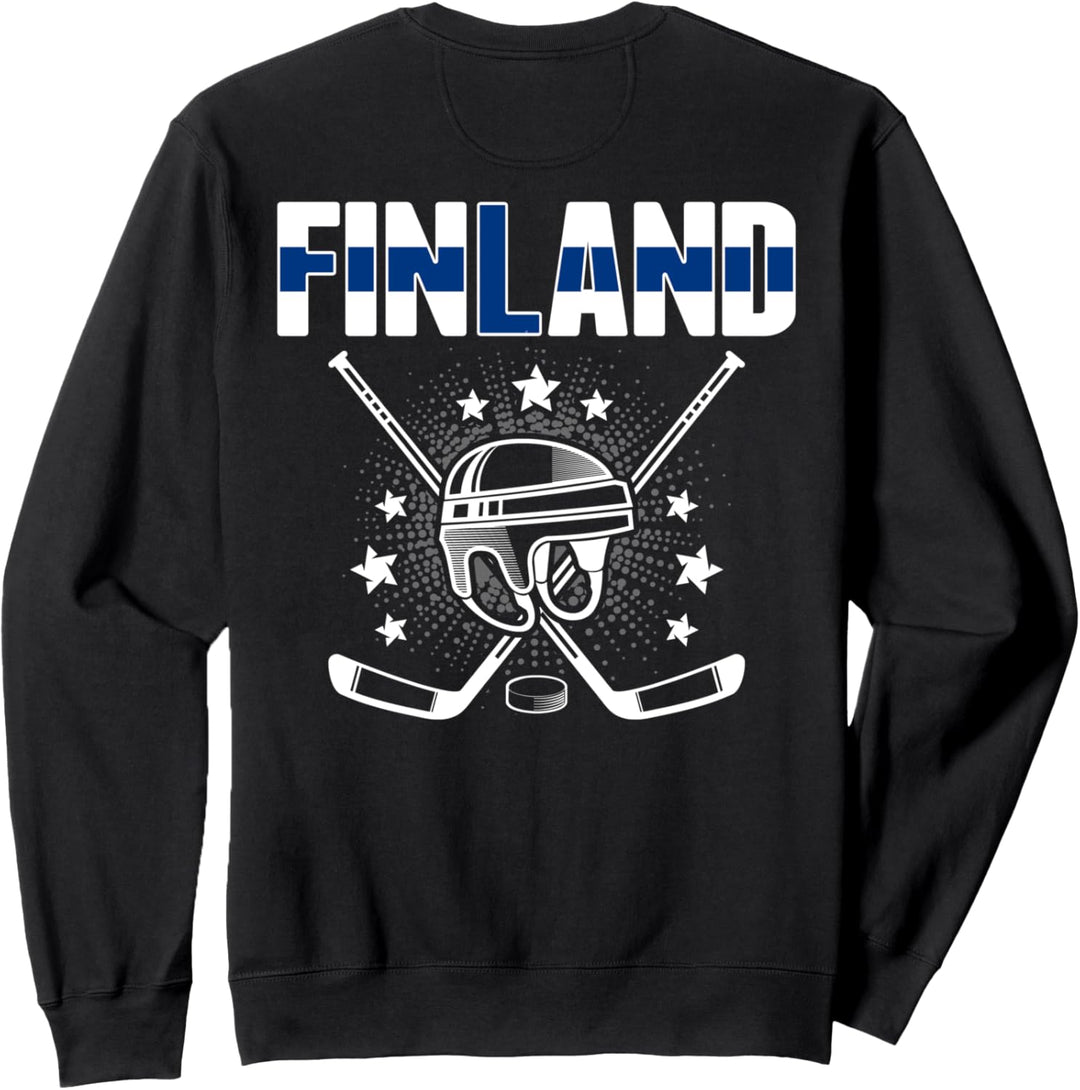 Finnland Eishockey-Fans Jersey Finnische Flagge Hockeyschläger Sweatshirt