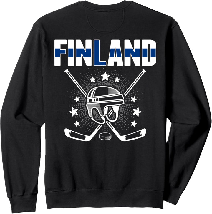 Finnland Eishockey-Fans Jersey Finnische Flagge Hockeyschläger Sweatshirt