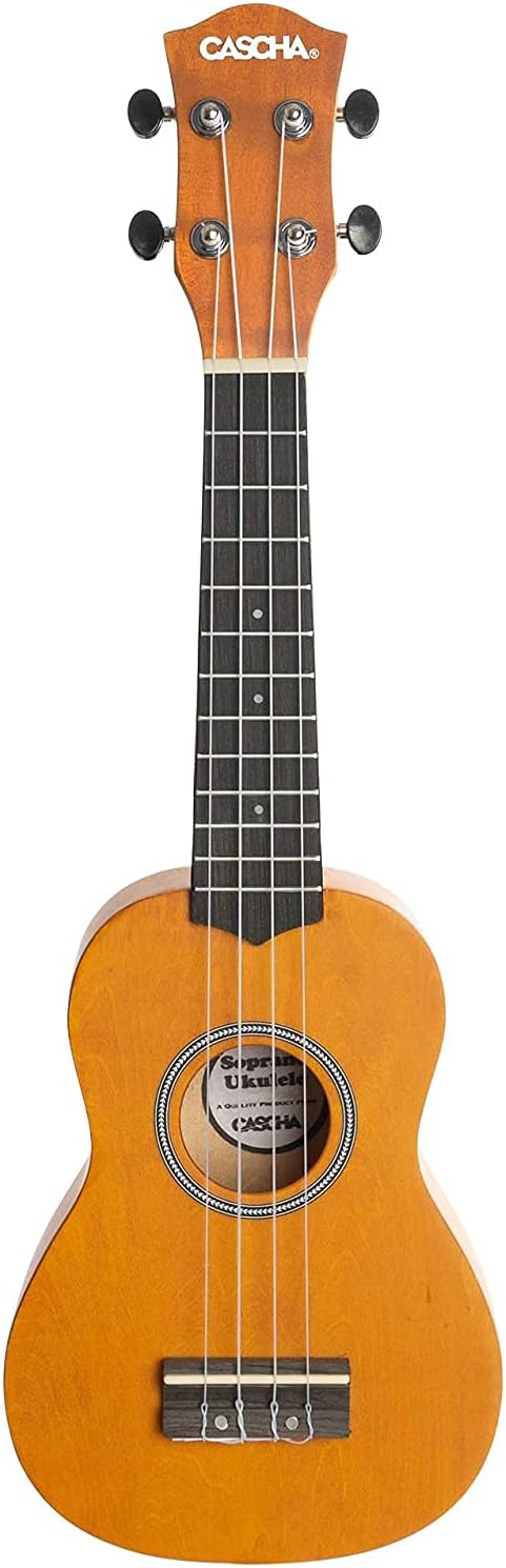 CASCHA Sopran Ukulele Set für Kinder und Erwachsene I Ukulele Starter Kit mit 3 Plektren Tasche I Uk