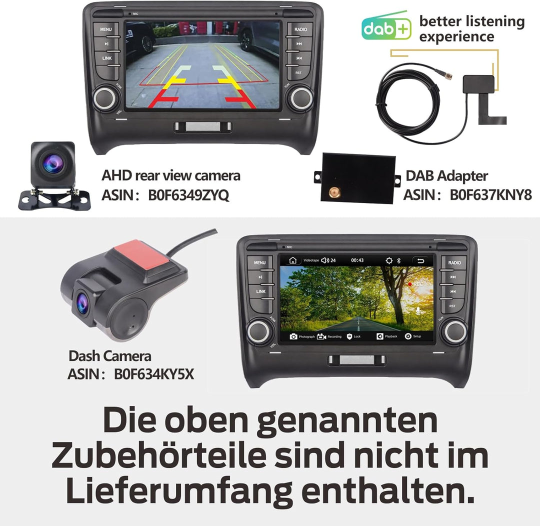 Linux Autoradio für Audi TT MK2 8J 2008-2014 Blitzstart/Bluetooth/Wireless CarPlay/Android Auto/FM/A