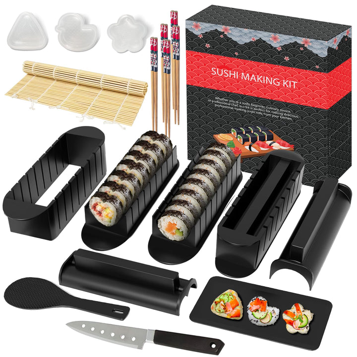 HI NINGER sushi maker set,deluxe edition 20 artikel kit für anfänger zum selber machen,sushi maker k