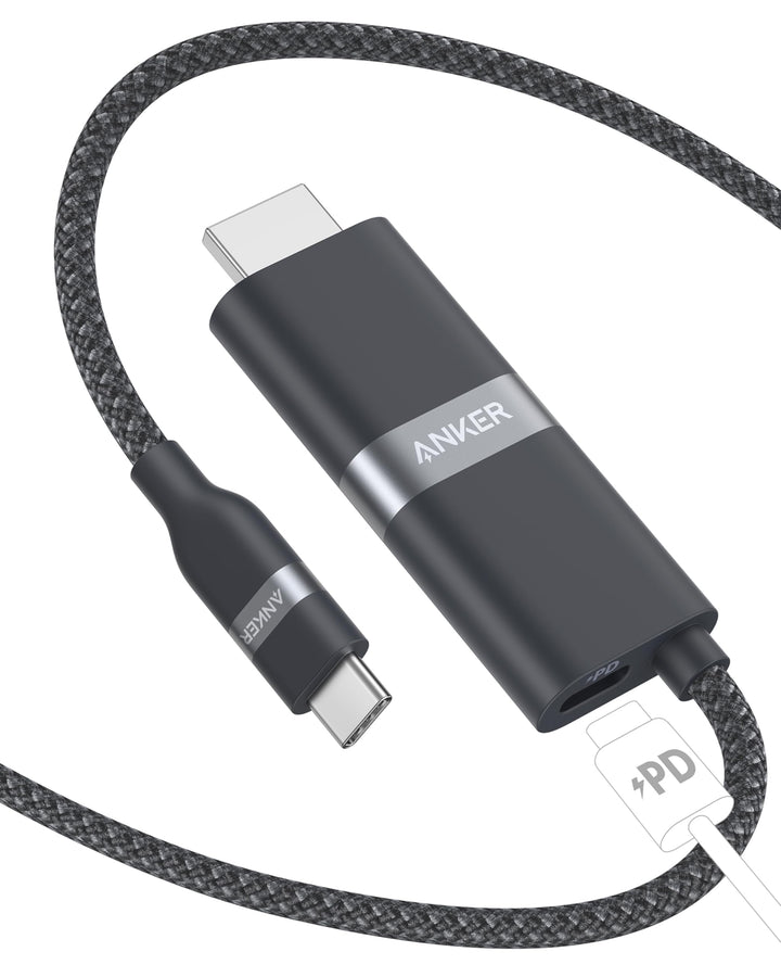 Anker Nano USB-C auf HDMI-Kabel Adapter mit 140W PD Schnelllade-Port, 4K@60Hz HDMI auf USB-C Kabel,