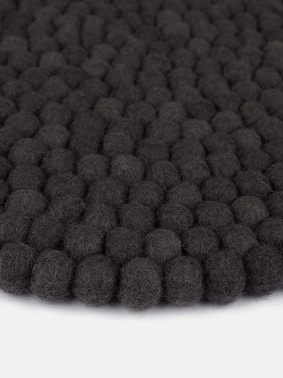 myfelt Filzkugel-Sitzauflage/Stuhlauflage - Kuno - rund, 36 cm, Anthrazit
