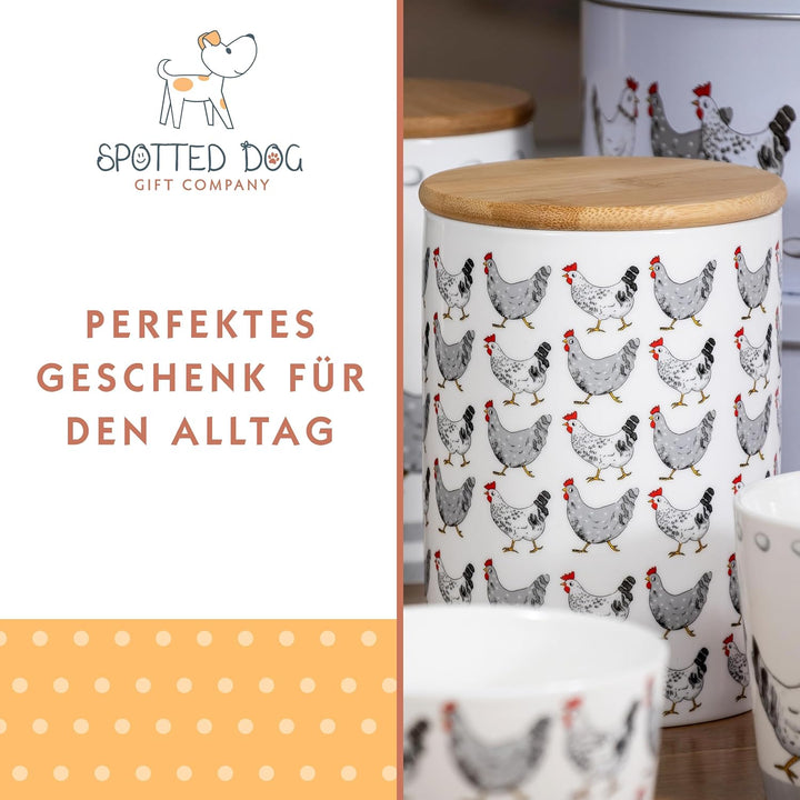 SPOTTED DOG GIFT COMPANY Vorratsdosen Keramik mit Deckel Luftdicht - 3 Vorratsbehälter vielseitig fü
