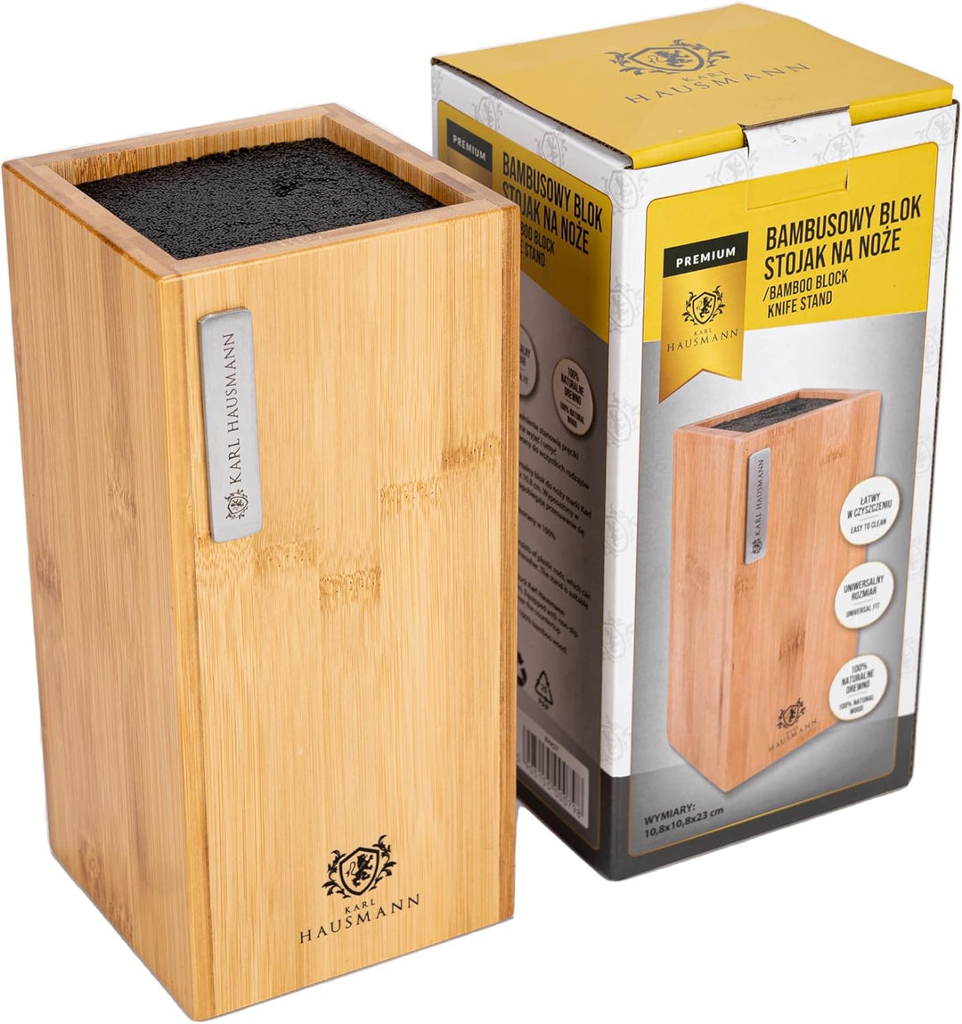KARL HAUSMANN Bambus Messerblock, Universeller Messerblock aus Holz, universell für Küchenmesser, Kü